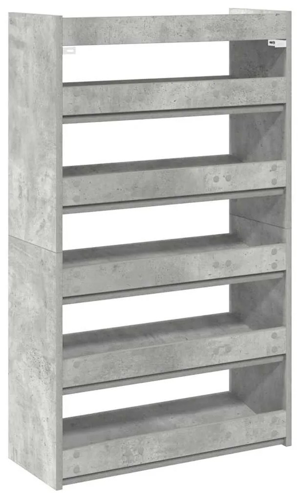 betonszürke szerelt fa cipőtartó 60x25x100 cm