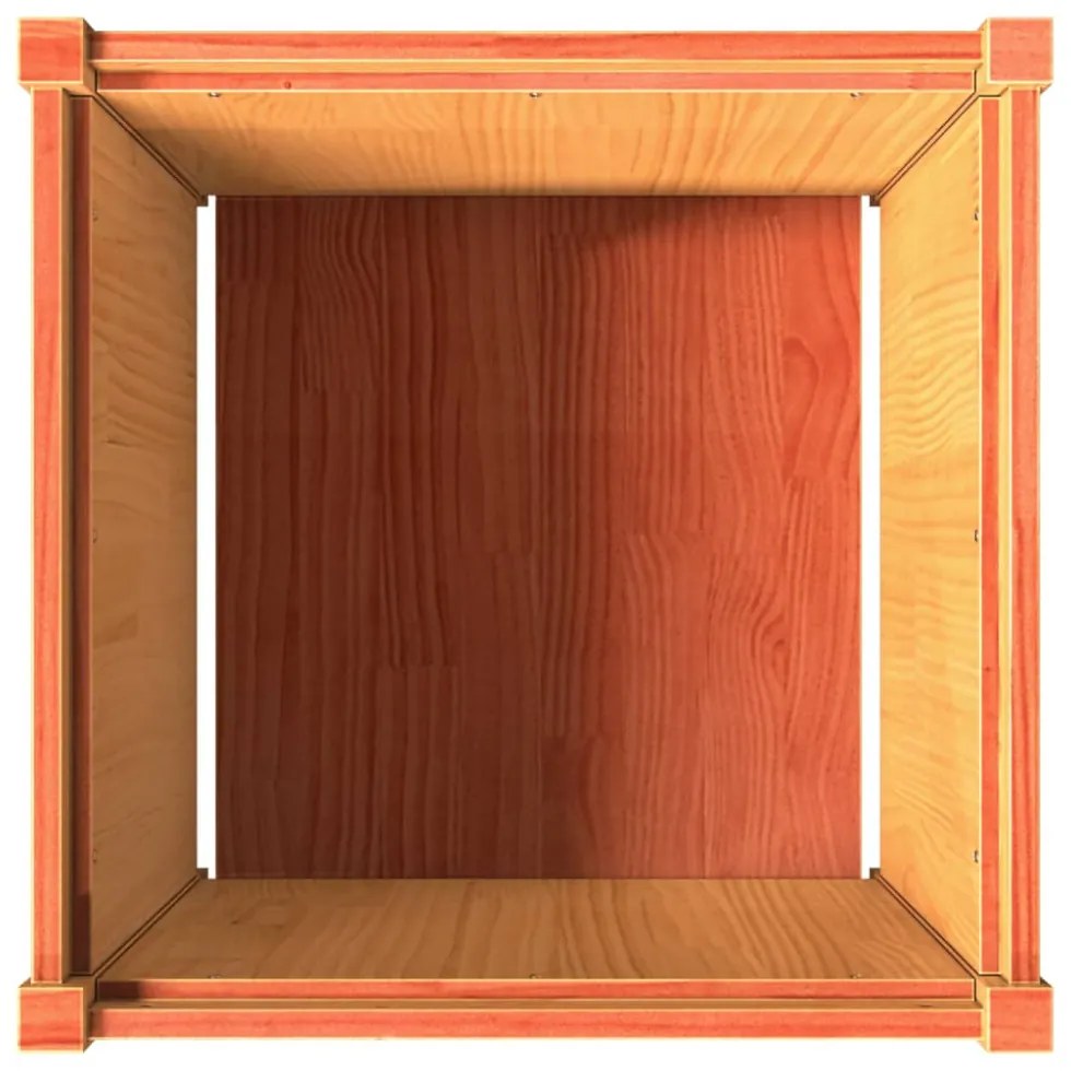 viaszbarna tömör fenyőfa kerti virágláda 60 x 60 x 60 cm