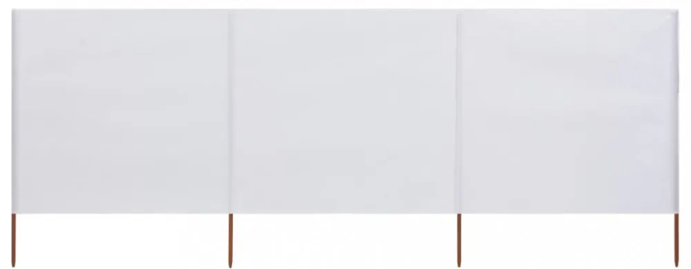 3 paneles homokfehér szövet szélfogó 400 x 80 cm