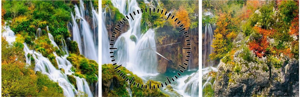Kép - Plitvicei-tavak Nemzeti Park (órával) (90x30 cm)