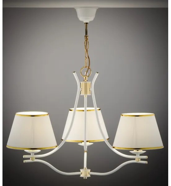 Jupiter 2085 - SAMBA láncos csillár 3xE27/15W/230V fehér/arany