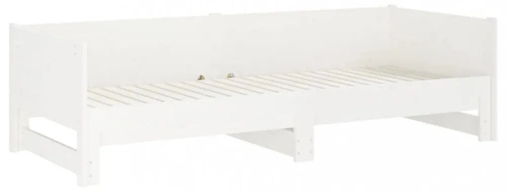 fehér tömör fenyőfa kihúzható kanapéágy 2x(90x190) cm