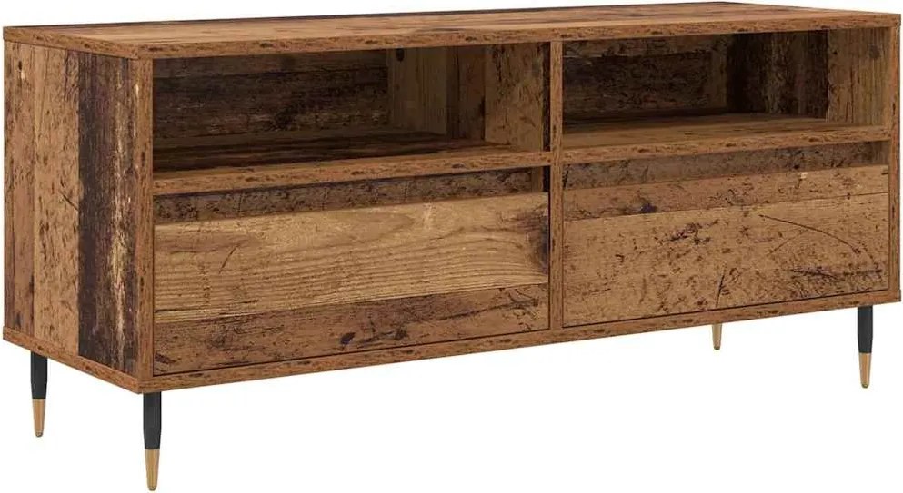 vidaXL TV szekrény Öreg fa 100 x 34,5 x 44,5 cm Műszaki fa és vas