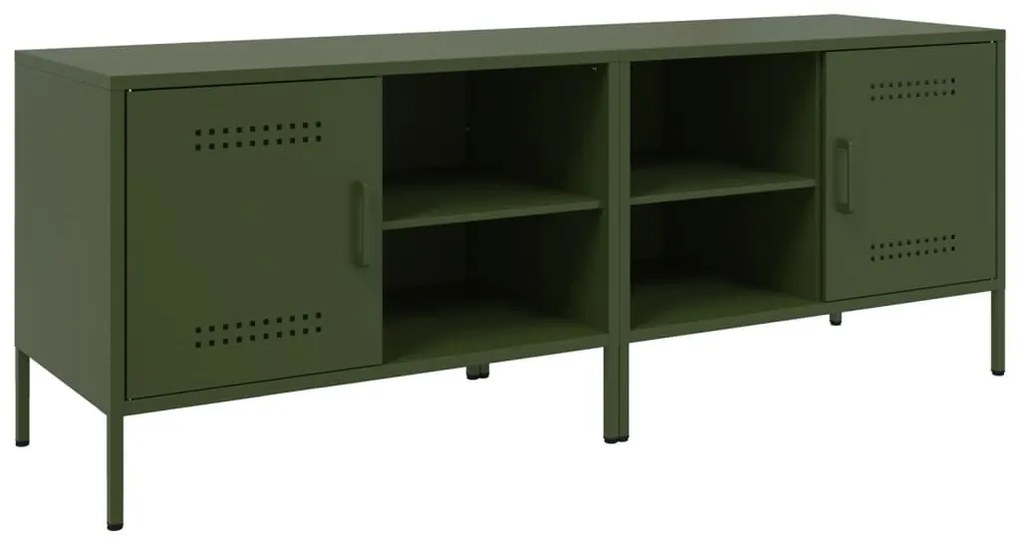 2 db olívazöld acél TV-szekrény 68 x 39 x 50,5 cm