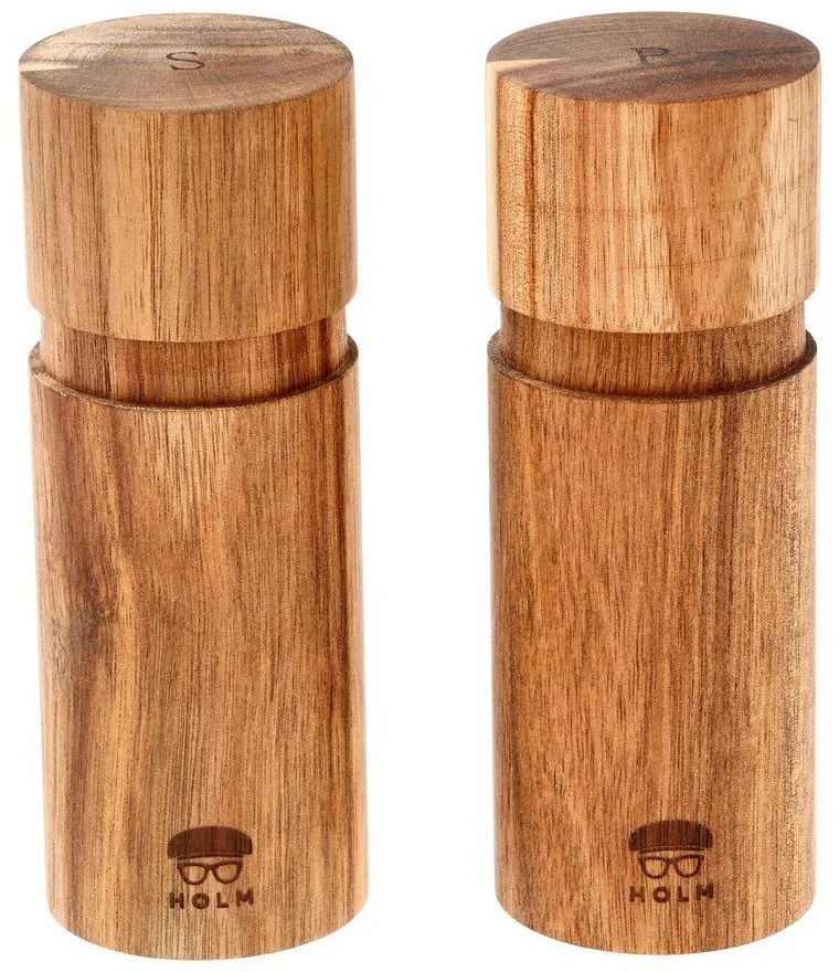 Natúr színű fa só- és borsőrlő szett 2 db-os – Holm