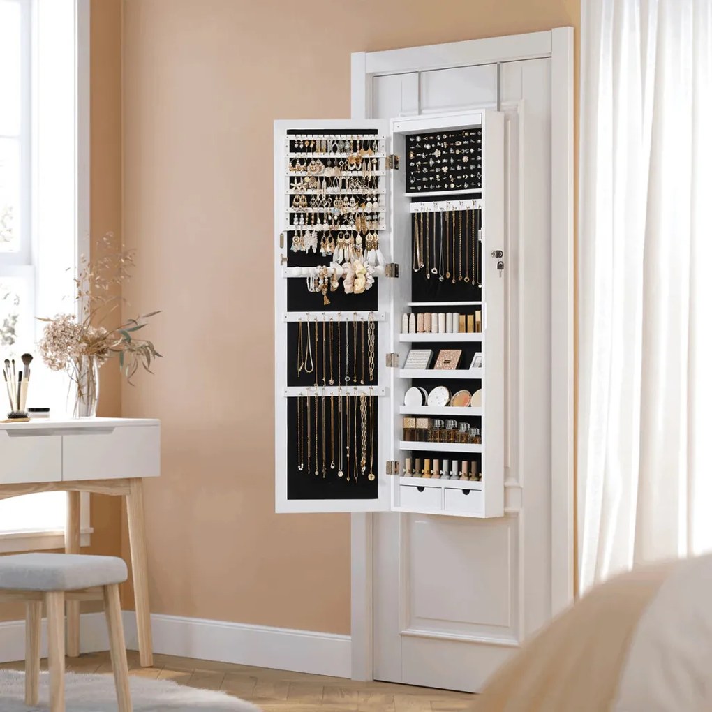 Fali tükör fehér színben, MDF kerettel WT – AZR-E1193