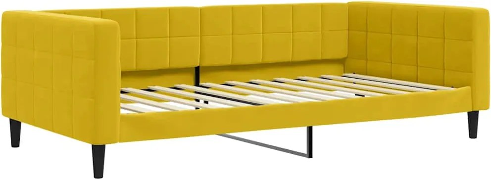 vidaXL sárga bársony kanapéágy 100 x 200 cm