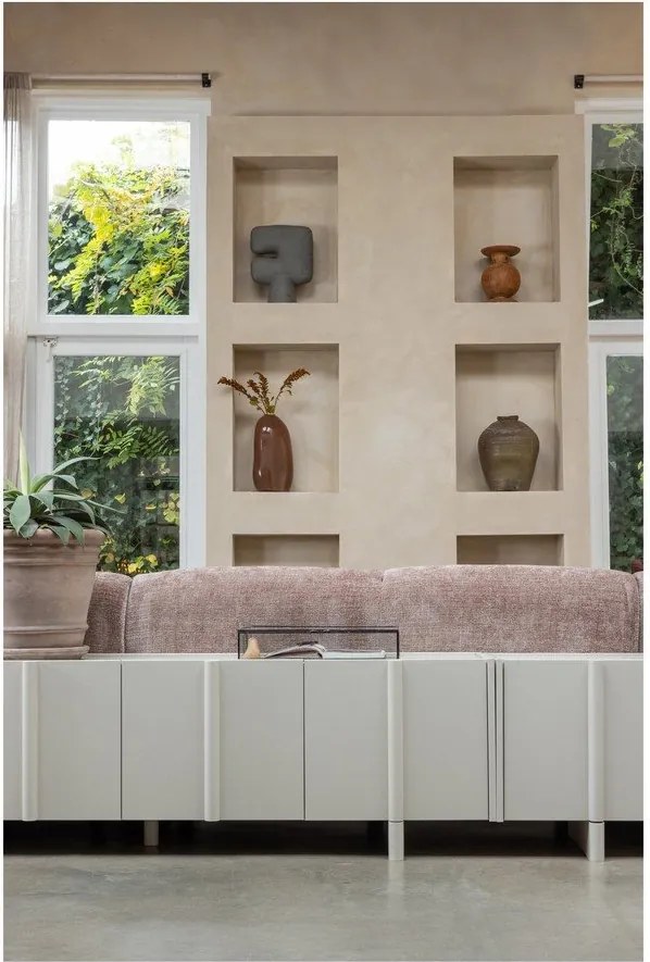 Világosszürke borovi fenyő TV-állvány 152x53x46 cm Basu – WOOOD