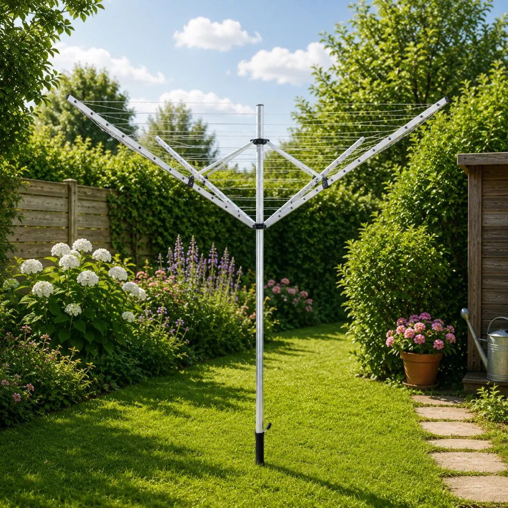 Kerti ruhaszárító, ezüst/fekete, 50 m, ROTARY NEW TYP 1