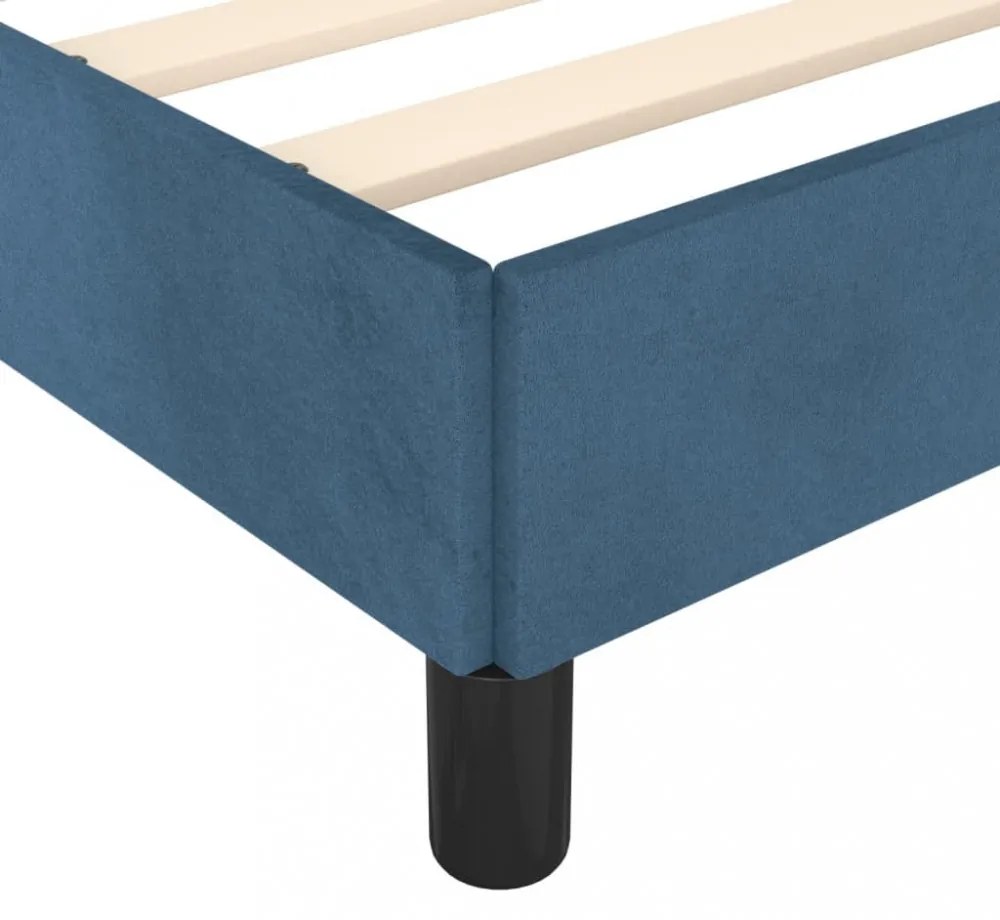 vidaXL sötétkék bársony ágykeret matrac nélkül 140x200 cm