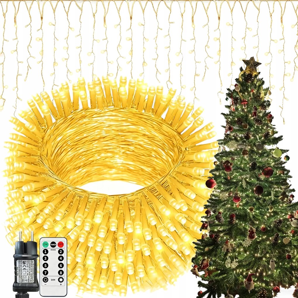 35M kültéri Led fénylánc Meleg fehér 350LED IP65 vízállóság