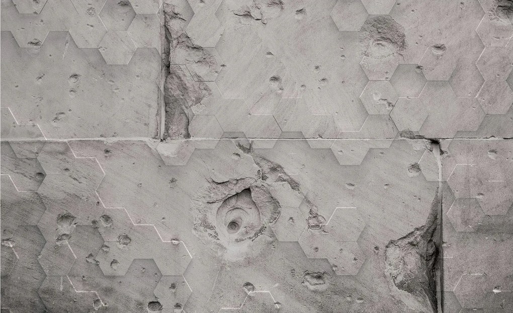 Fotótapéta Beton fal hatszög hatású szürke 400x280 +ragasztó