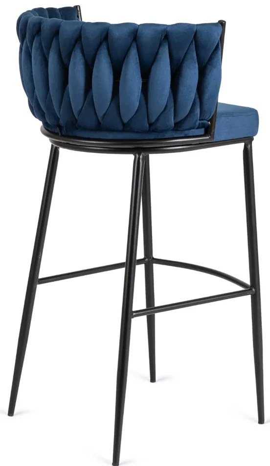 Elegáns Bárszék Sötétkék Bársony Kárpittal. FLORES