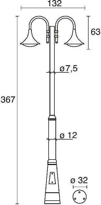 NOVOLUX 672E-L0234B-04 PANA Kandeláber Antracit, Fehér LED IP65