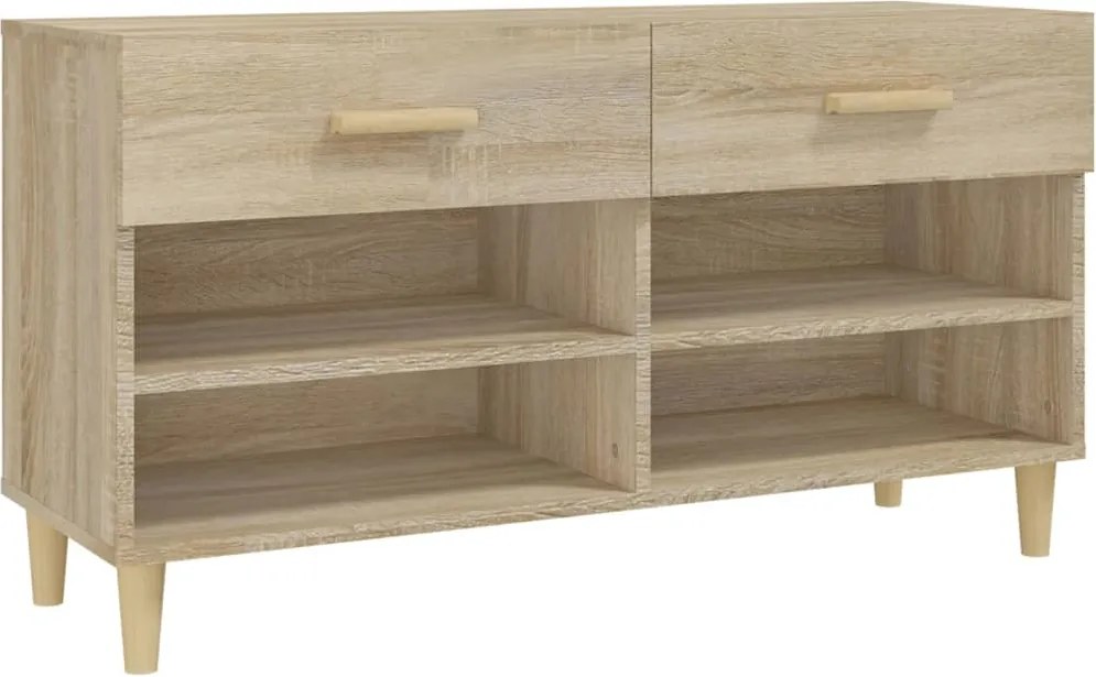 vidaXL sonoma-tölgyszínű szerelt fa cipőszekrény 102x35x55 cm
