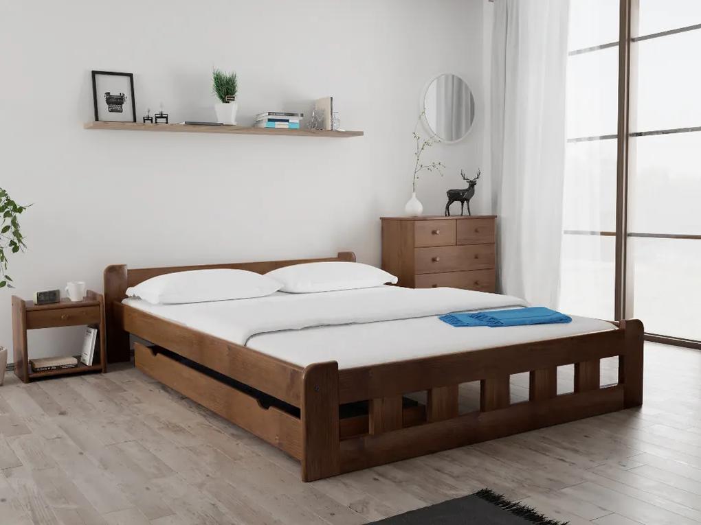 Naomi magasított ágy 140x200 cm, tölgyfa Ágyrács: Léces ágyrács, Matrac: Matrac nélkül