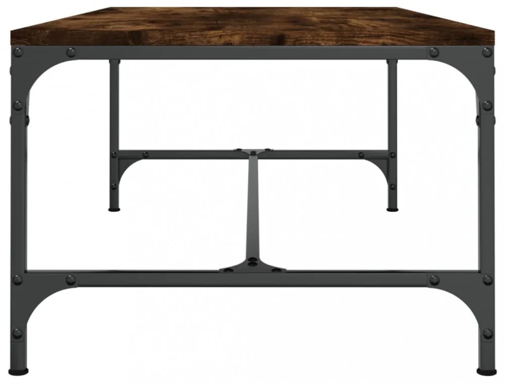 füstös tölgy színű szerelt fa dohányzóasztal 100x50x35 cm