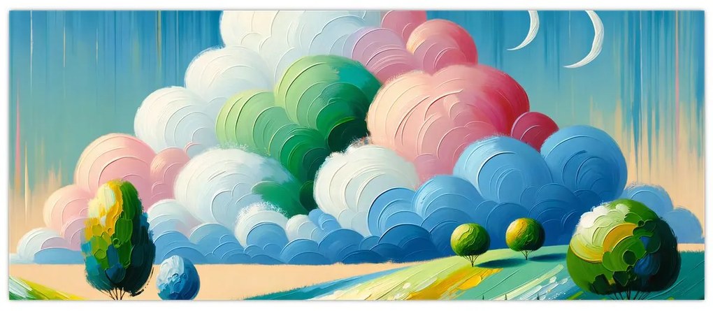 Kép - Tájkép felhővel (120x50 cm)