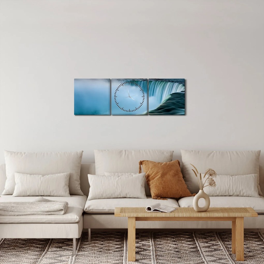 Vízesések képe (órával) (90x30 cm)