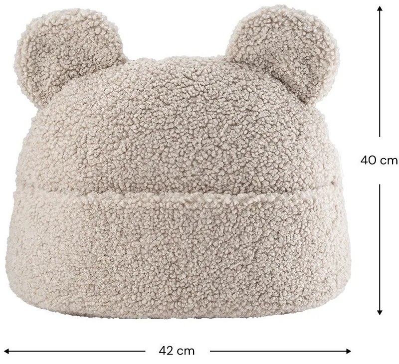 Világosbarna buklé párna gyerek kanapéhoz Teddy Pouch – Wigiwama
