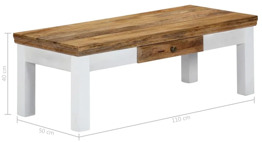 tömör mangófa dohányzóasztal 110 x 50 x 40 cm