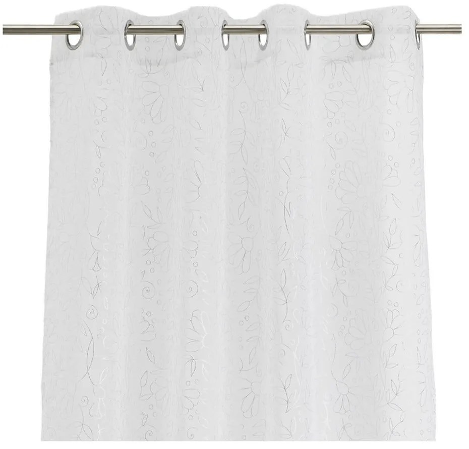 Fehér-ezüstszínű fényáteresztő függöny 140x260 cm Pucka – Casa Selección