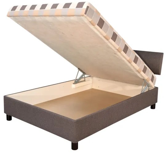 Kárpitozott ágy tárolóval és matraccal GEORGE 140x200 cm barna