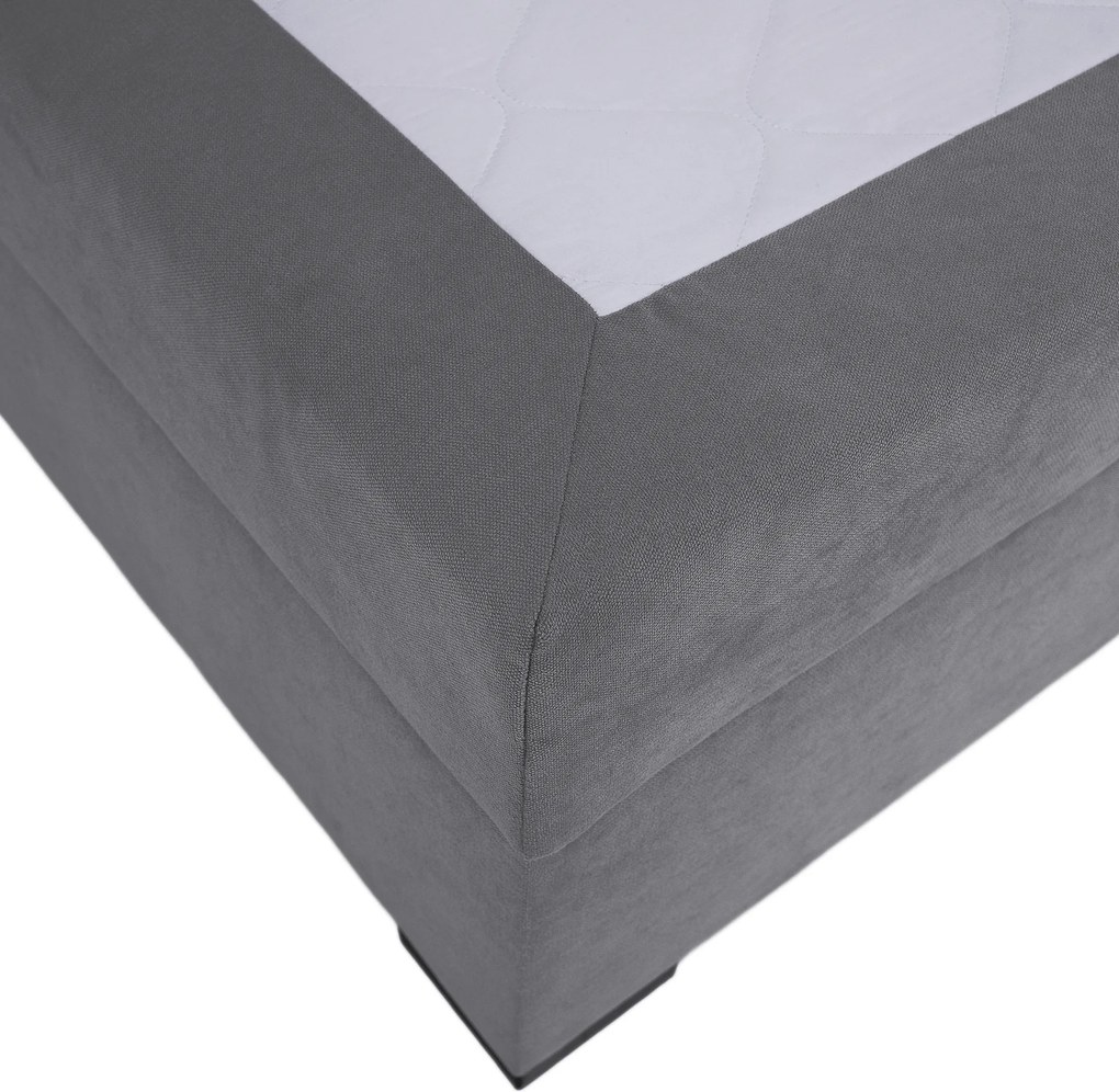Boxspring ágy, 180x200, szürke, APRIL