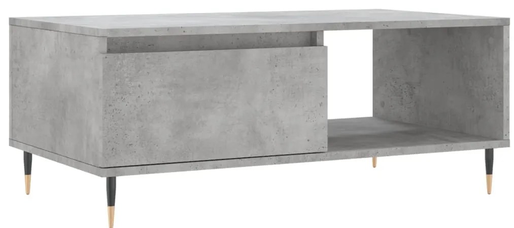 Betonszürke szerelt fa dohányzóasztal 90x50x36,5 cm