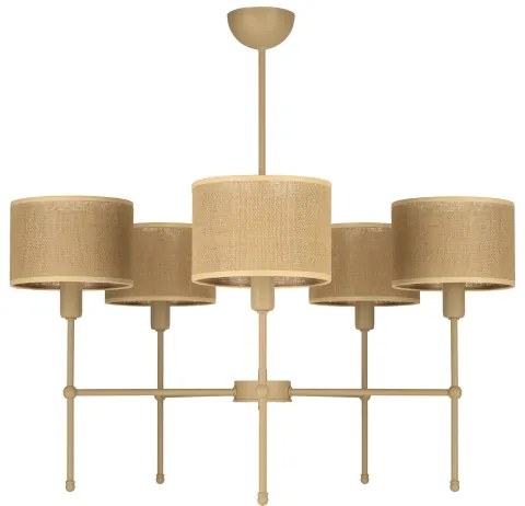 MADELA rudas csillár 5xE14/40W/230V juta/bézs