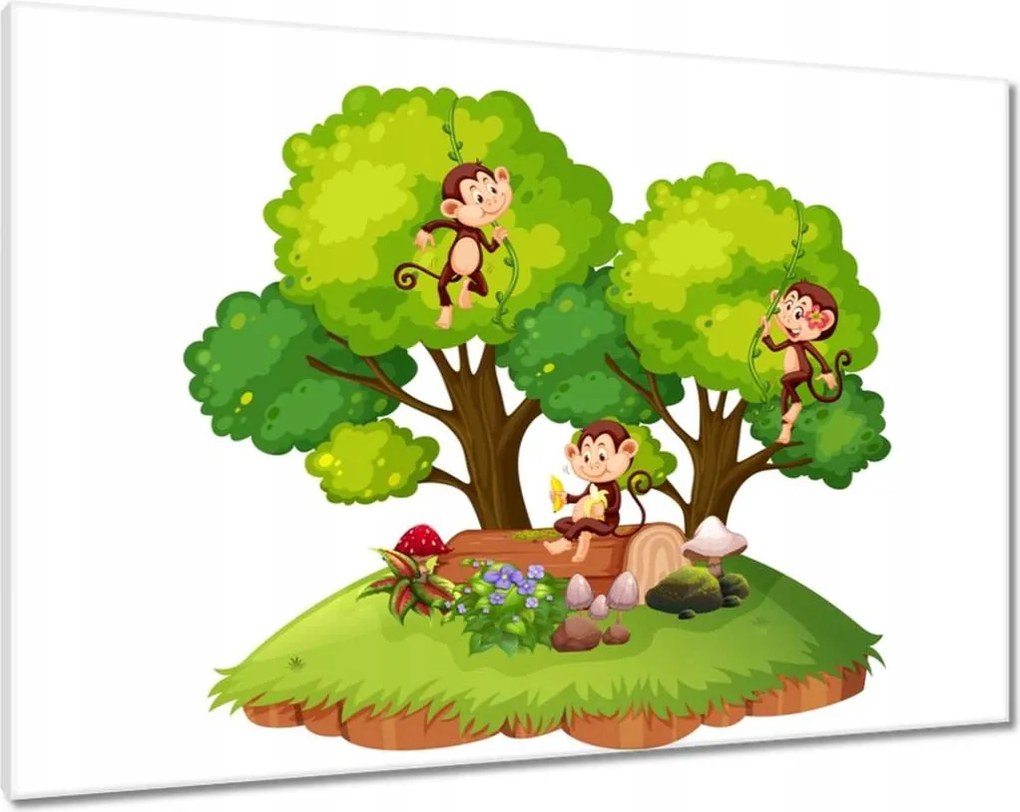 Vászonkép 100x70 Játékos majmok