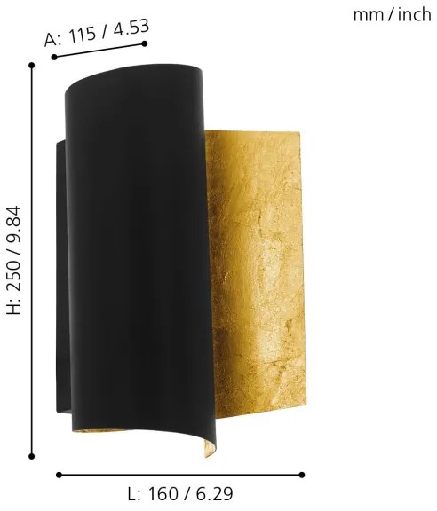 Eglo 98759 - Fali lámpa FALICETTO 1xE27/40W/230V