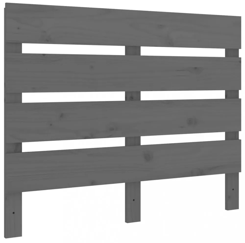 szürke tömör fenyőfa fejtámla 100 x 3 x 80 cm