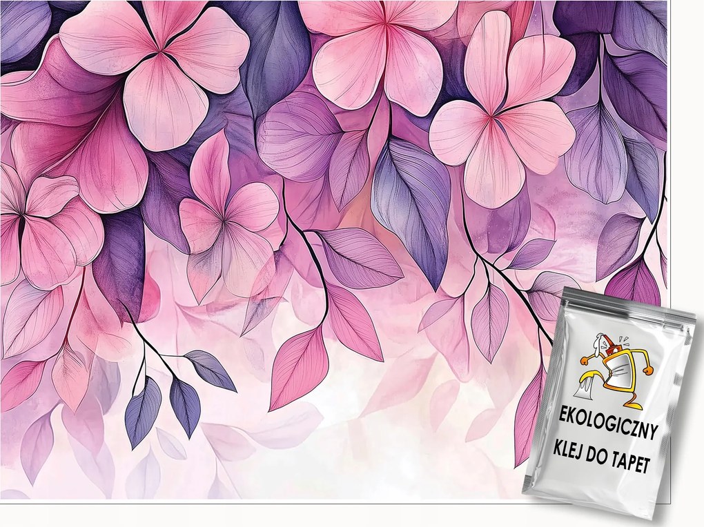 Fotótapéta Virágok Rózsaszín Lila Hálószoba Nappali Tapéta Flizelina 400x280