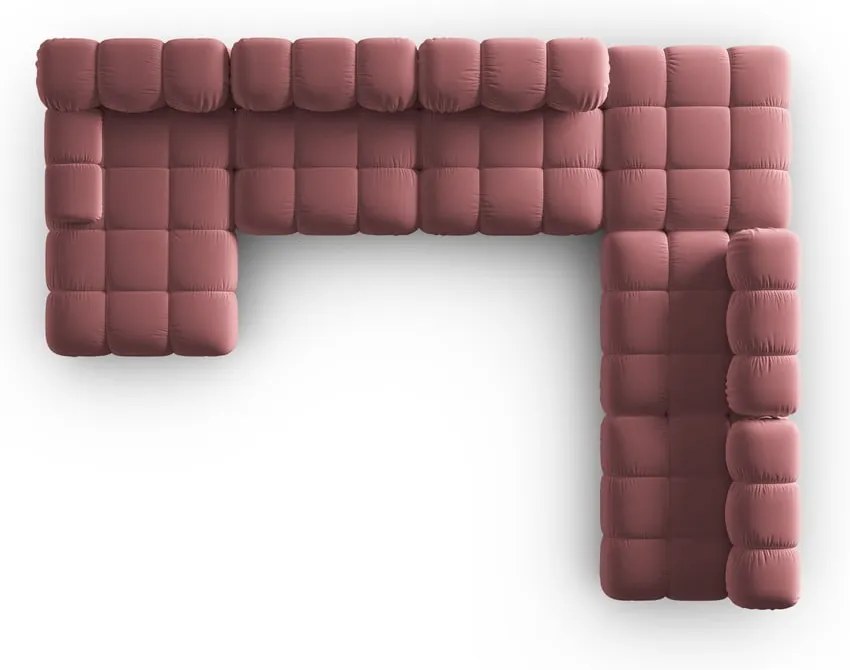 Rózsaszín bársony kanapé 379 cm Bellis – Micadoni Home