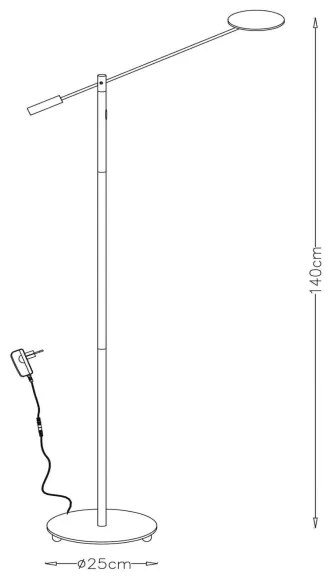 Lucide 19766/09/12 - LED Dimmelhető állólámpa ANSELMO LED/9W/230V króm