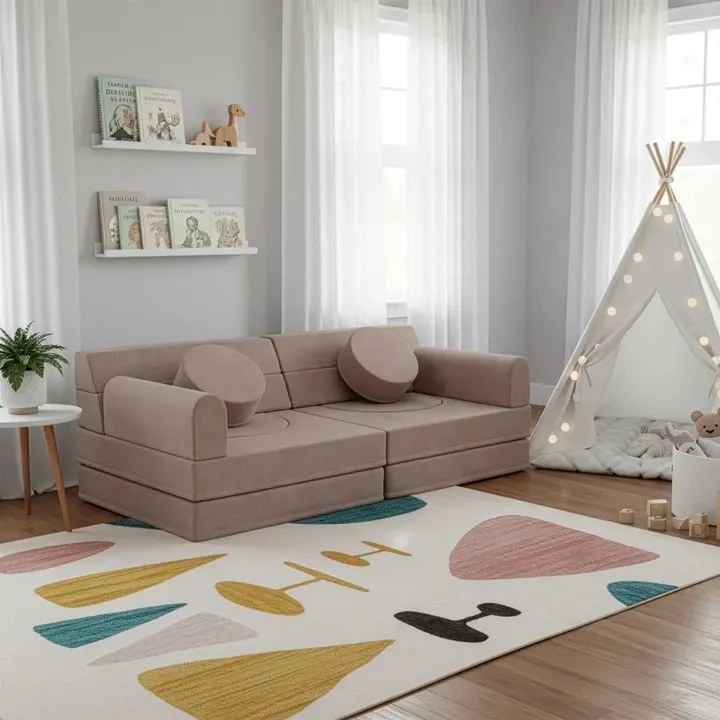 Juskys Kayo gyerek kanapé 150x75x50 cm - rózsaszín