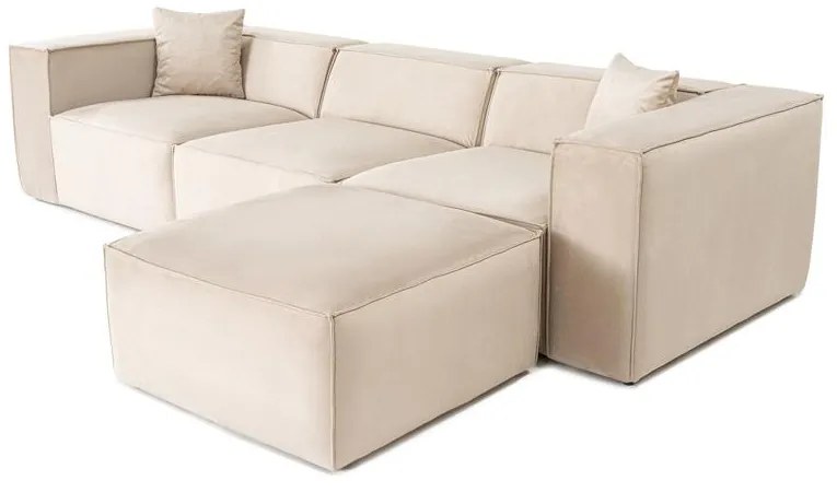 Sarokkanapé Lora (L1-O1-1R-POUFFE ) - Krém
