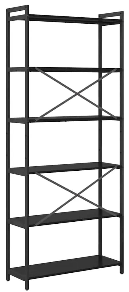 Könyvszekrény Musta tammi 80 x 30 x 188 cm Faanyag