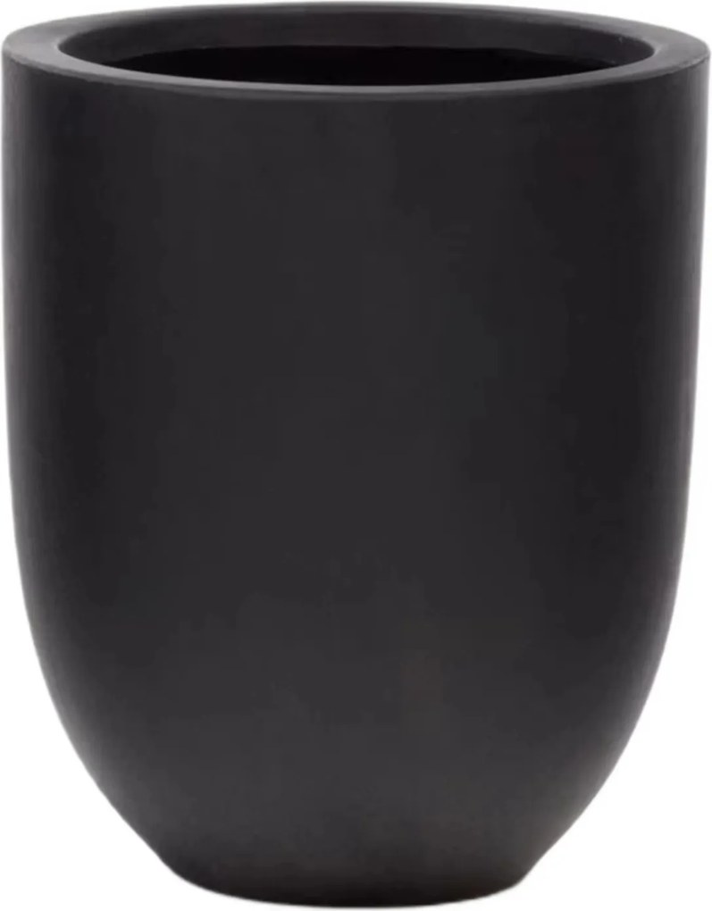 Cement kaspó Kave Home kerti virágtartó fekete 39 cm átmérő