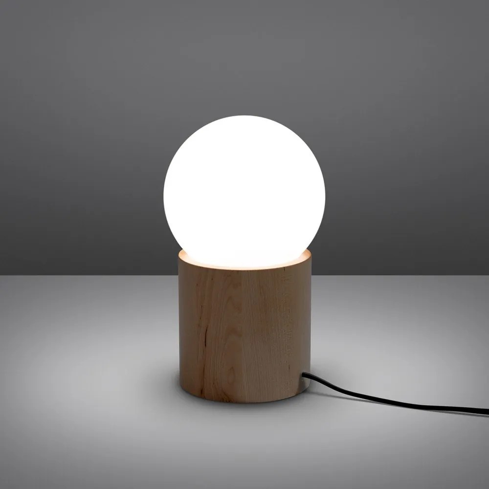 Fehér-natúr színű asztali lámpa üveg búrával (magasság 21 cm) Surtur – Sollux