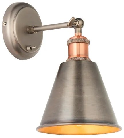 Endon 92866 - Fali spotlámpa HAL 1xE27/10W/230V matt króm/rézszínű