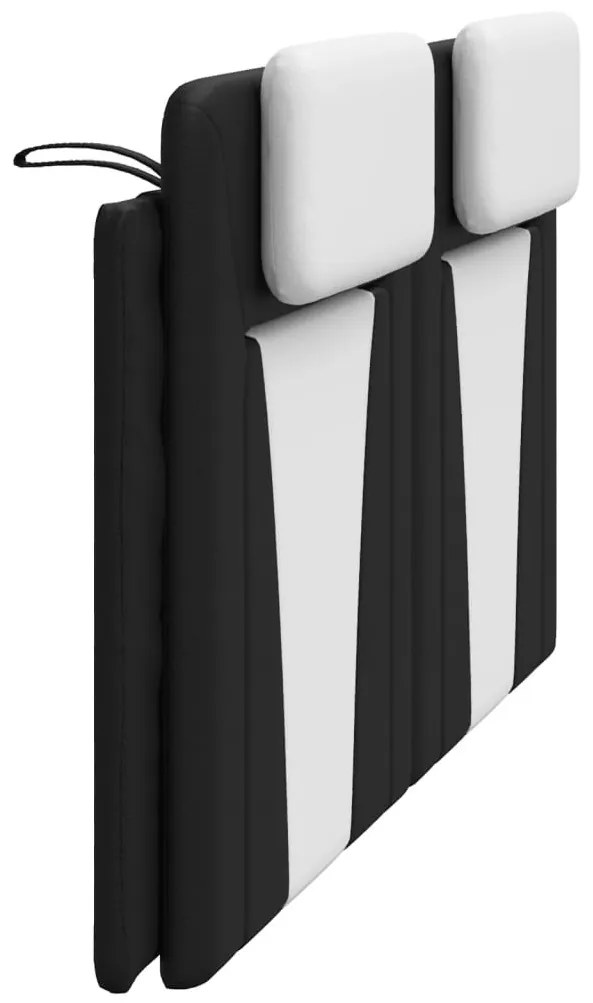 fekete és fehér műbőr fejtámla párna Viana 180 cm