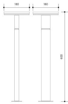 LED Kültéri lámpa BARI LED/10W/230V 4000K 60 cm IP54 antracit