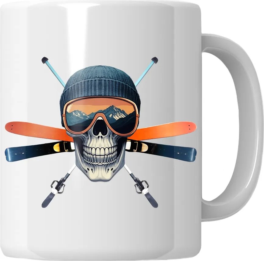 Bögre Koponya Síelés Ajándék Síelőknek Téli sportok Hó