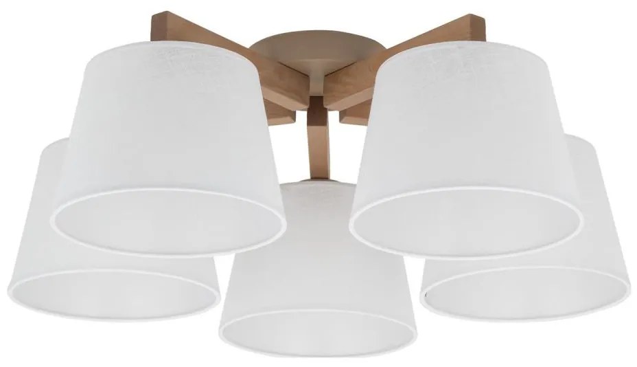 Brilagi - Felületre szerelt mennyezeti csillár LATTE SABIA 5xE27/15W/230V fenyő/fehér