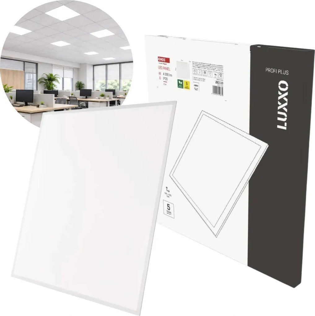 Mennyezeti Led panel 60x60 süllyesztett négyzet alakú Plafon 22W 4000K Luxxo Emos