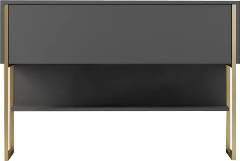 Komód, arany-antracit, 120 cm