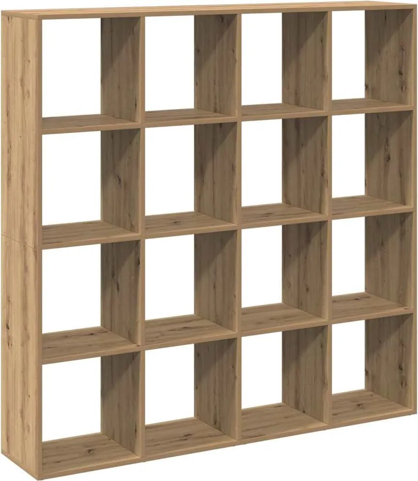 vidaXL kézműves tölgy színű szerelt fa könyvszekrény 137,5x29x137,5 cm