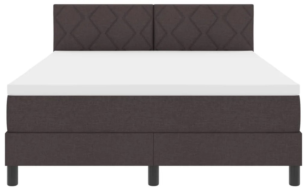 Box Spring Ágy Matracával & LED Sötétbarna 160x200 cm Szövet